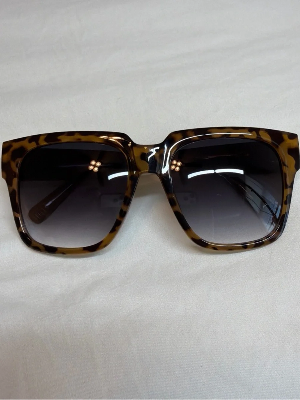 Tortoiseshell Square Women's Sunglasses - Brown Gradient Lenses